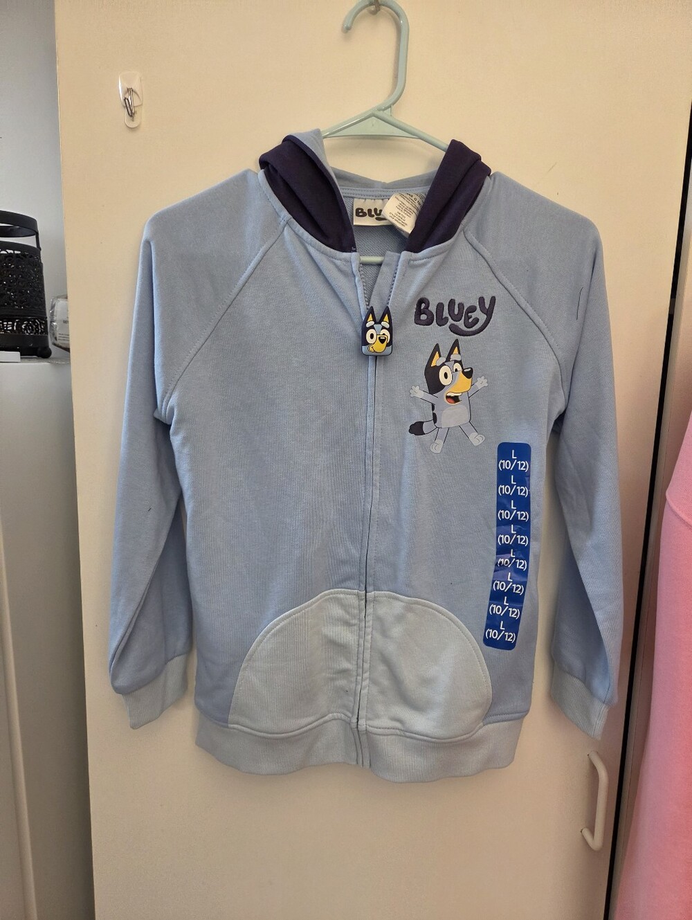 Bluey Light Blue Kids Zip Hoodie with Character Graphic